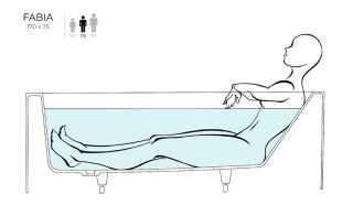 Ванна из искусственного камня Salini Fabia S-Sense 102611GRH 170x75см RAL снаружи